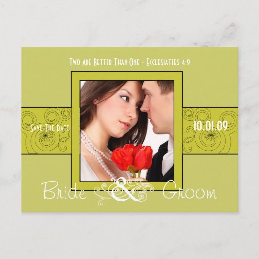 De foto bewaart de Datum Aankondigingskaart (Voorkant)