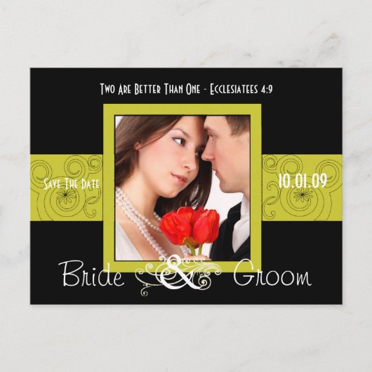 De foto bewaart de Datum Aankondigingskaart (Voorkant)