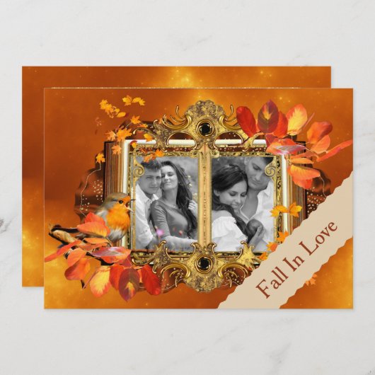 De Foto bewaart de Datum in het najaar Kaart (Voorkant / Achterkant)