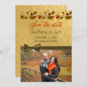 De Foto bewaart de Datum in het najaar Save The Date (Voorkant / Achterkant)