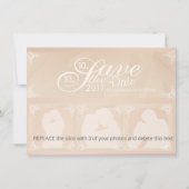 De foto bewaart de Datum Save The Date (Achterkant)