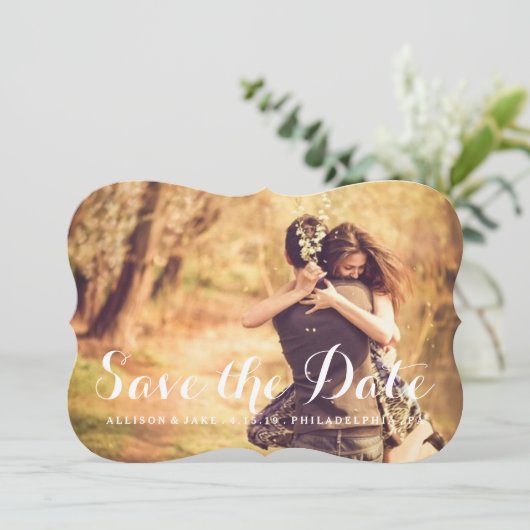 De foto bewaart de Datum Save The Date (Staand voorkant)