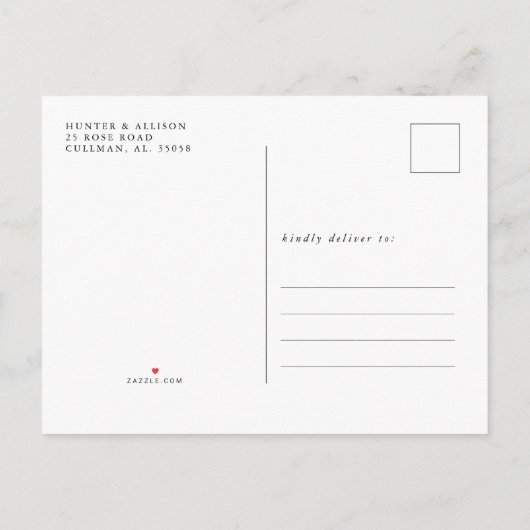 De foto bewaart de Datum Uitnodiging Briefkaart (Achterkant)