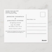 De Foto Chic White Script Verloving Save the Date Briefkaart (Achterkant)