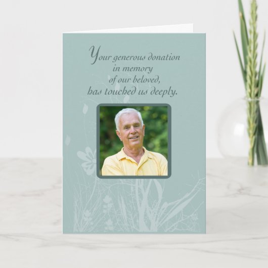 De foto, dankt u voor Schenking in Geheugen, Bedankkaart (Voorkant)