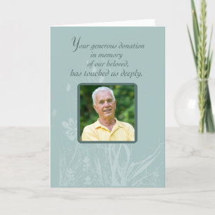 De foto, dankt u voor Schenking in Geheugen, Bedankkaart