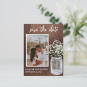 De foto Datum waarop baby's borstbloemen is geplaa Aankondigingskaart (Staand voorkant)