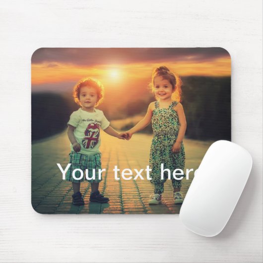 De Foto en de Tekst van de douane Muismat (Met muis)