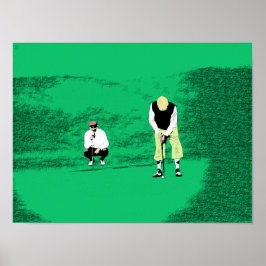 De foto is de originele Golfkunst Poster