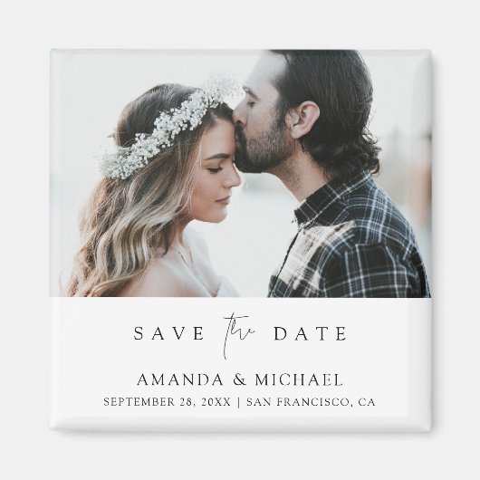 De Foto Magnet van de douane sparen de Uitnodiging (Voorkant)