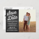 De Foto Rustic Retro van het Manuscript sparen het Aankondigingskaart (Voorkant / Achterkant)