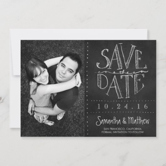 De Foto van Chalkboard sparen de Datum Save The Date (Voorkant)