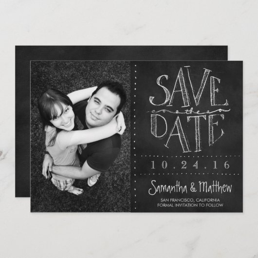 De Foto van Chalkboard sparen de Datum Save The Date (Voorkant / Achterkant)