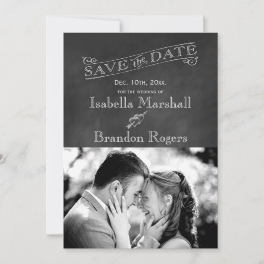 De Foto van Chalkboard sparen de Datum Save The Date (Voorkant)