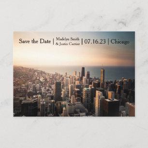 De Foto van Chicago - 3x5 sparen de Datum Save The Date