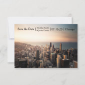 De Foto van Chicago - 3x5 sparen de Datum Save The Date (Voorkant)
