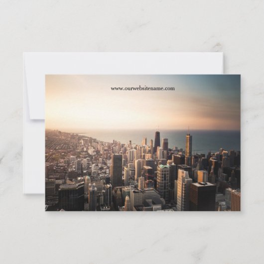 De Foto van Chicago - 3x5 sparen de Datum Save The Date (Achterkant)