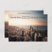 De Foto van Chicago - 3x5 sparen de Datum Save The Date (Voorkant / Achterkant)