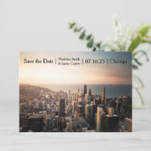 De Foto van Chicago - sparen de Datum Save The Date (Staand voorkant)