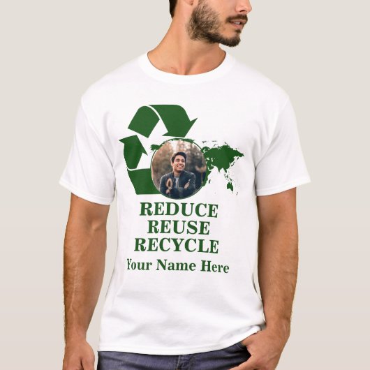De foto van de aarddag vermindert hergebruik recyc t-shirt (Voorkant)