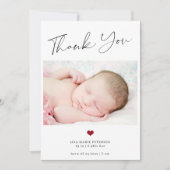 De foto van de baby bedankt u de eenvoudige geboor aankondiging (Voorkant)