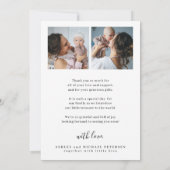 De foto van de baby bedankt u de eenvoudige geboor aankondiging (Achterkant)