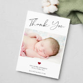 De foto van de baby bedankt u de eenvoudige geboor aankondiging