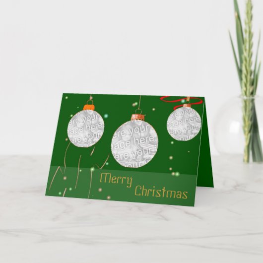 De Foto van de Ballen van Kerstmis ontwerpt Kaart (Voorkant)