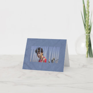 De Foto van de bar mitswa dankt u kaardt in Blauw Bedankkaart