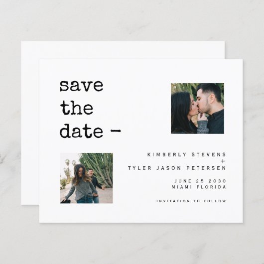 De foto van de begroting eenvoudige moderne bruilo (Voorkant / Achterkant)