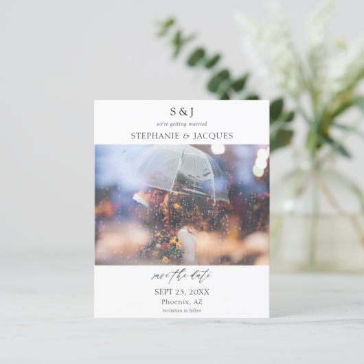 De Foto van de begroting Modern Monogram sparen de (Staand voorkant)