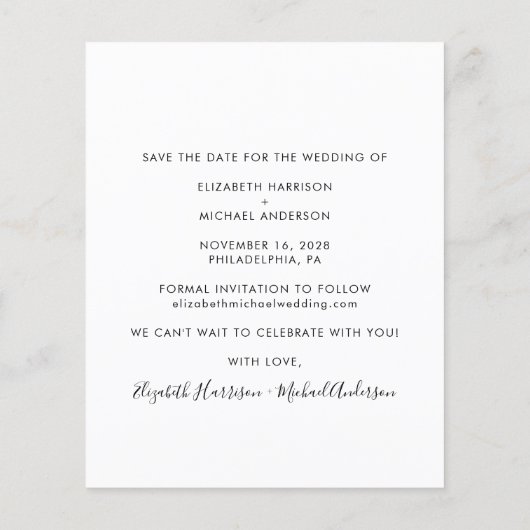 De Foto van de begroting sparen de Datum aankondig (Achterkant)