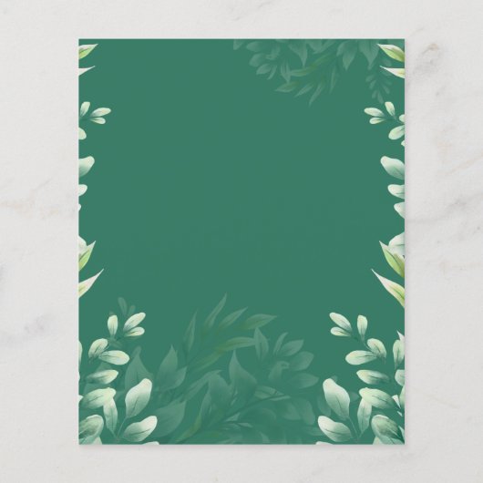 De Foto van de begroting sparen de Datum Greenery  Flyer (Achterkant)