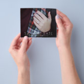 De Foto van de begroting sparen de Datumbrochure Flyer (Hand)