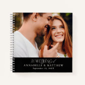 De foto van de begroting trouwt het manuscript typ notitieboek (Voorkant)