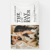 De foto van de beste dag van het huwelijk spandoek (Verticaal)