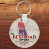 De foto van de beste vader ooit van de Typografie  Sleutelhanger (Achterkant)