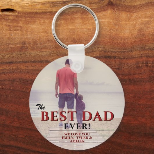 De foto van de beste vader ooit van de Typografie  Sleutelhanger (Voorkant)