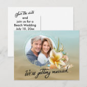 De Foto van de Bestemming van het strand sparen de Aankondigingskaart (Voorkant / Achterkant)