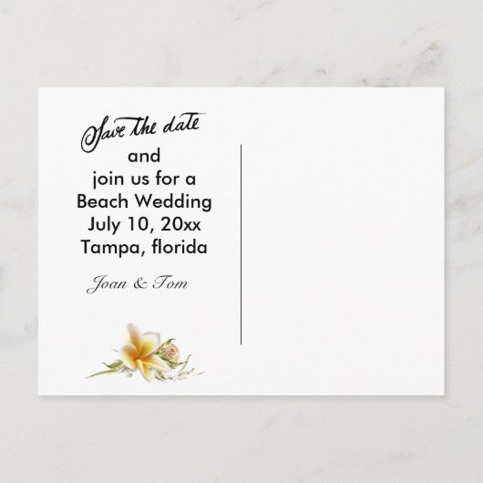 De Foto van de Bestemming van het strand sparen de Aankondigingskaart (Achterkant)