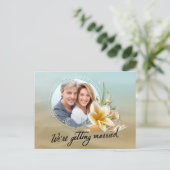 De Foto van de Bestemming van het strand sparen de Aankondigingskaart (Staand voorkant)