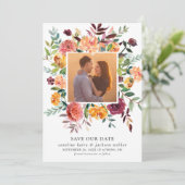 De Foto van de Bloemen van de herfst sparen de Dat Kaart (Staand voorkant)