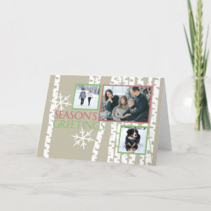 De Foto van de Bomen van de Berk van Kerstmis Feestdagen Kaart