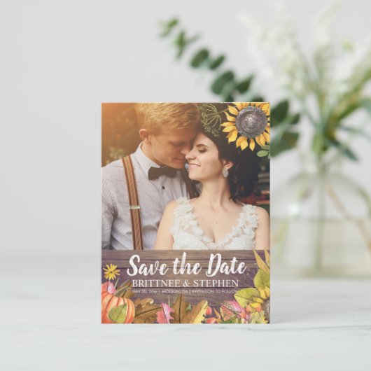 De foto van de bruiloft bewaart de datum waarop Ma Briefkaart (Staand voorkant)