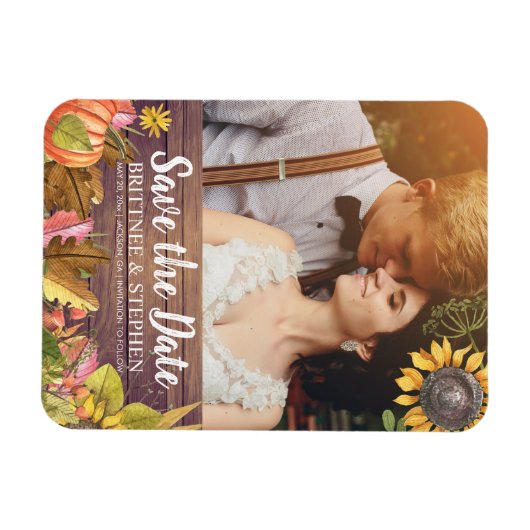 De foto van de bruiloft bewaart de datum waarop Ma Magneet (Horizontaal)