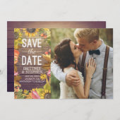 De foto van de bruiloft bewaart de datum waarop Ma Save The Date (Voorkant / Achterkant)