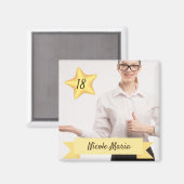 De Foto van de douane Magnet met Naam en Leeftijd (Voorkant / Achterkant)