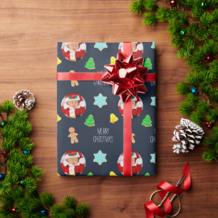 De Foto van de Douane van de Koekjes van Kerstmis Cadeaupapier