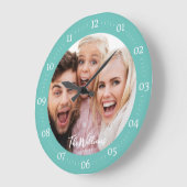 De Foto van de familie met de Moderne Grote Klok v (Hoek)