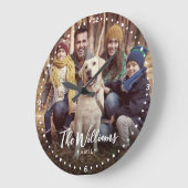 De Foto van de familie met Modern Manuscript Grote Klok (Hoek)